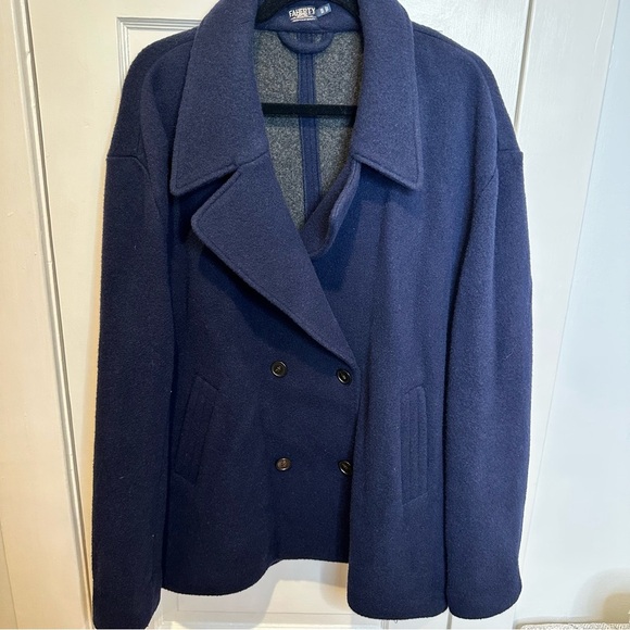 FAHERTY WOMEN'S WOOL BLEND KNIT NAVY PEACOAT OVERSIZED SZ XXL - Picture 3 of 6